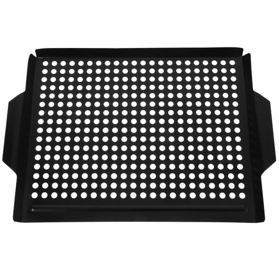 HONMEET Black Nonstick Stainless Steel Griddle Pan for Camping, Steaks, Vegetables, Pizza Cooking