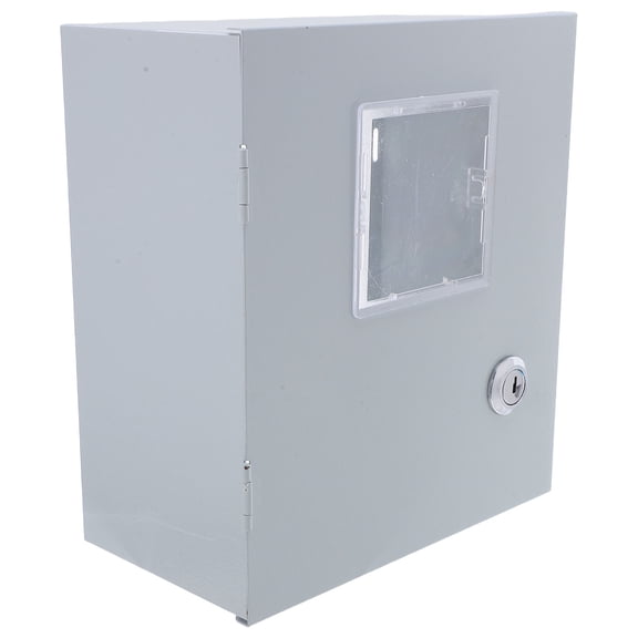 HONMEET Outdoor Electric Meter Cover White Iron Electrical Box with Ventilated Weatherproof Design
