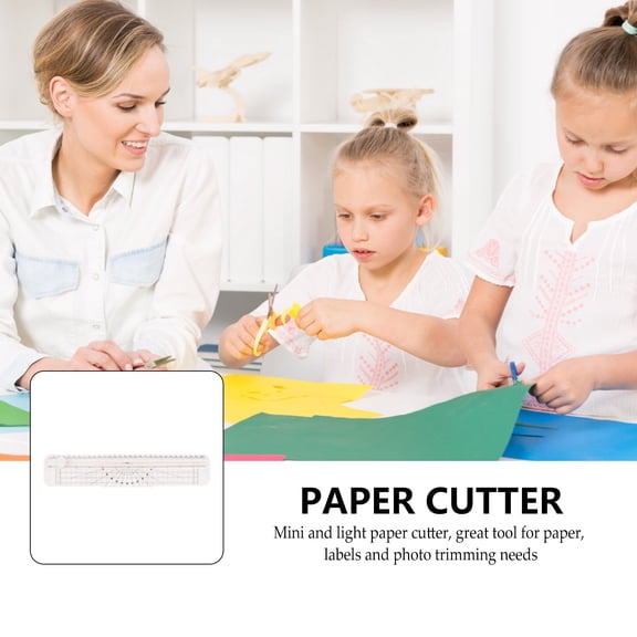 HONMEET Mini White Paper Cutter for Accurate Trimming of Paper and Photos with Replaceable Blade and Safety Guard