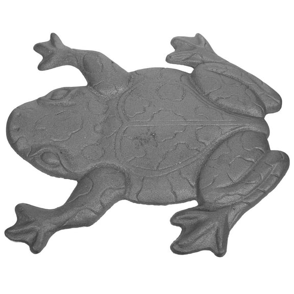 HONMEET Paving Stones For Garden Cast Iron Frog Shaped Stepping Stone Silver Nonslip Surface 1Pack