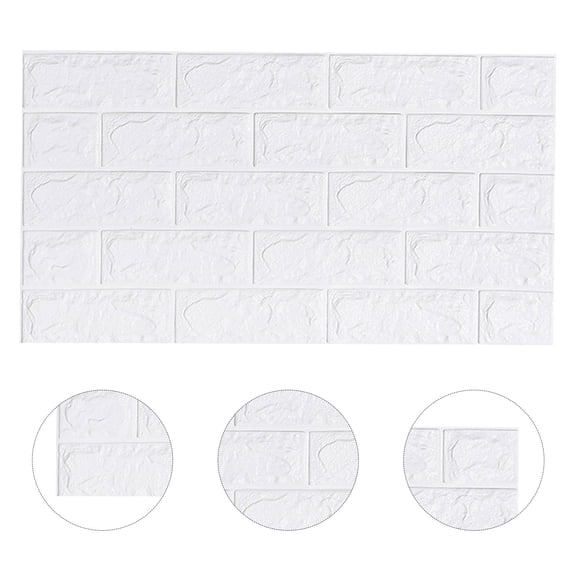 HONMEET Peel and Stick White Kitchen Wall Tile Decor Durable Foam Brick Pattern Removable Backsplash