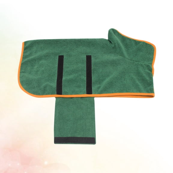 HONMEET Quick Dry Pet Bathrobe with Hood for Dogs and Cats, Absorbent Green Polyester, Soft and Lightweight