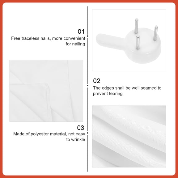 HONMEET Photobooth Backdrop White Polyester Photography Background for Professional Photographers 1Set