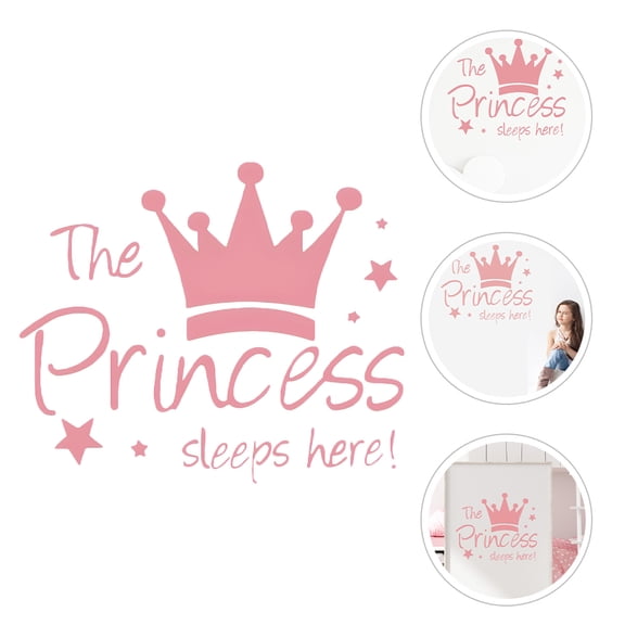 HONMEET Pink Crown Shape Wall Stickers for Girls Room Decoration Comfortable Atmosphere 1Pack