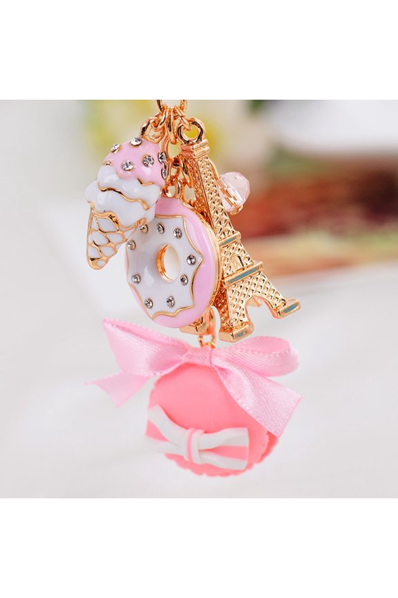 Macaron Cake Bag Charm Pendant Keychain Accessory for Handbags and Car Keys Stylish and Cute