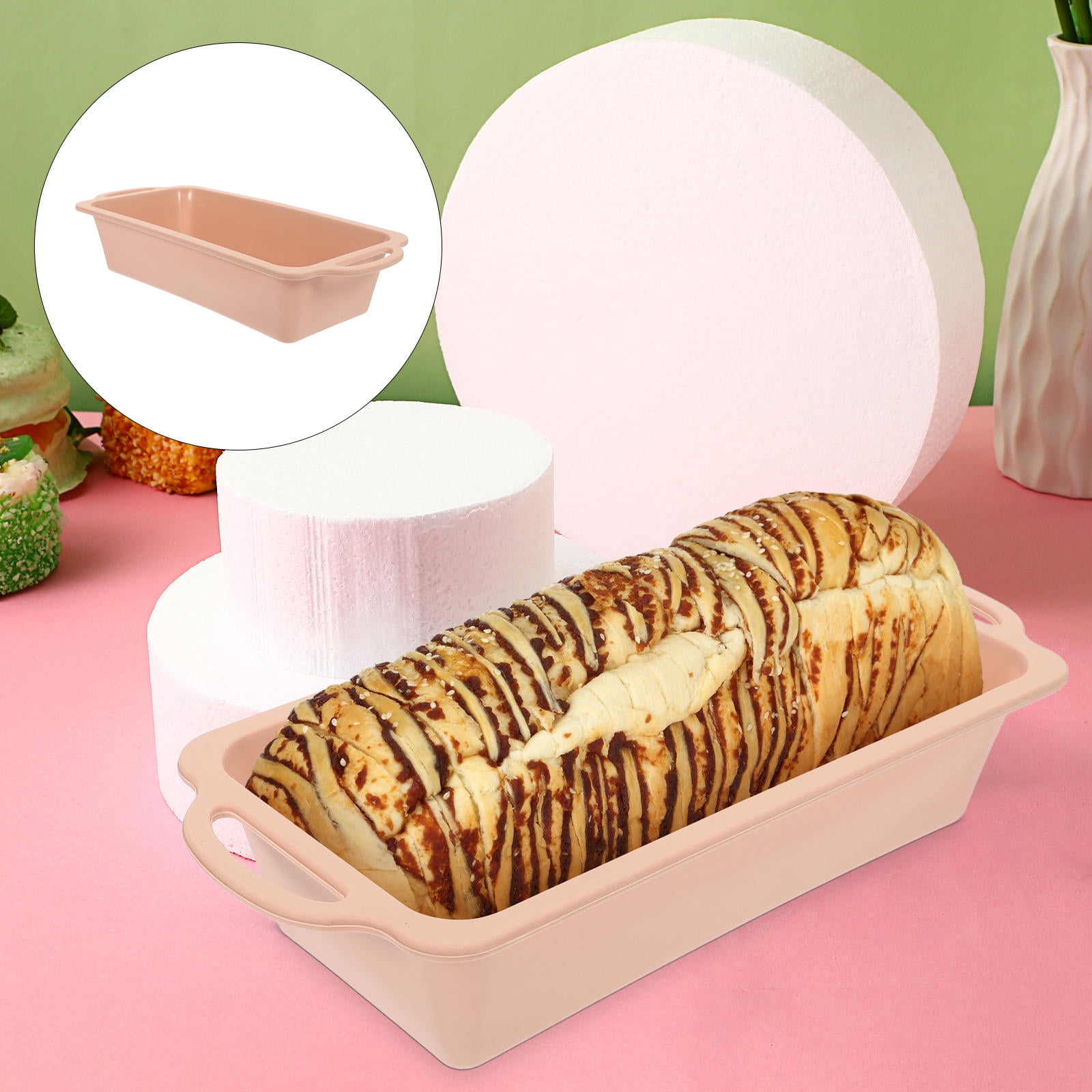 HONMEET Pink Silicone Loaf Pan with Metal Reinforced Frame for DIY ...