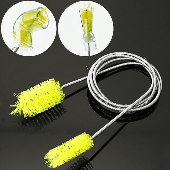HONMEET Double Ended Aquarium Fish Tank Cleaning Brush Pipe Cleaning Device Yellow 1 Set for Easy Maintenance