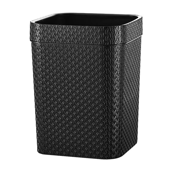 HONMEET Plastic Garbage Can Black Stylish Waste Container for Home Bathroom and Utility Room