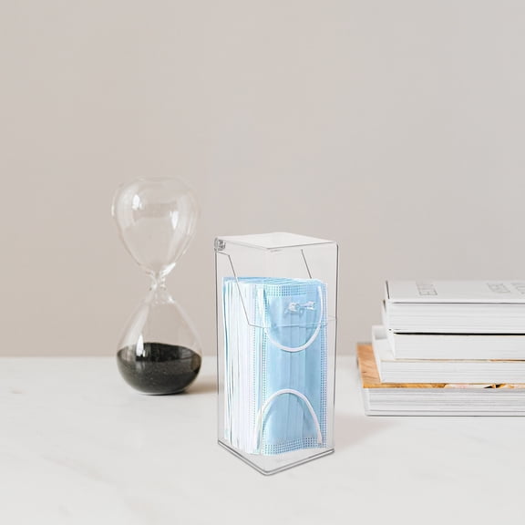 HONMEET Clear Plastic Dispenser Box with Lid, Storage Organizer for Desk, Cabinet, Easy Access and Design