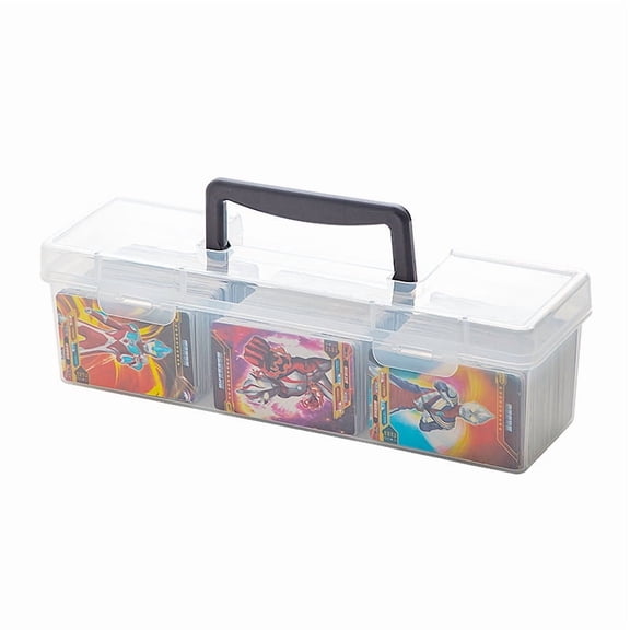 TABLZONE Clear Plastic Organizer Box with Handle, Storage Case for Home and Office Supplies