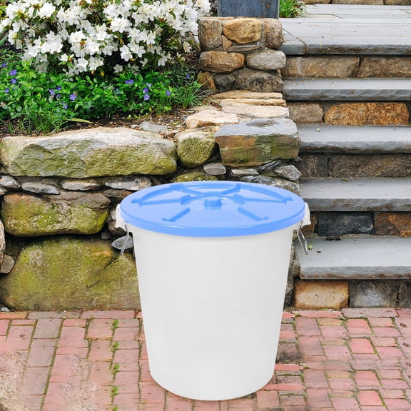 HONMEET Plastic Garbage Can Lid Protector for Sanitation Waste Bin, Cover for Outdoor and Indoor Trash Cans, 1 Piece