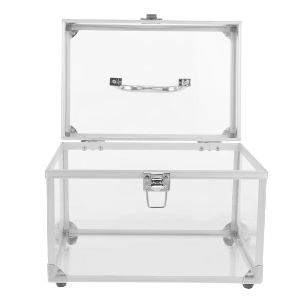 HONMEET Space Saving Plated Silver Cd Organizer Box Portable Dvd Holder with Handle for Home