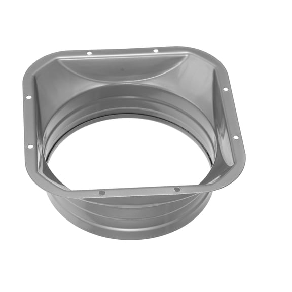 HONMEET Plated Silver Duct Pipe Transition Fitting Square Flange to Round Collar for Home Ventilation Systems
