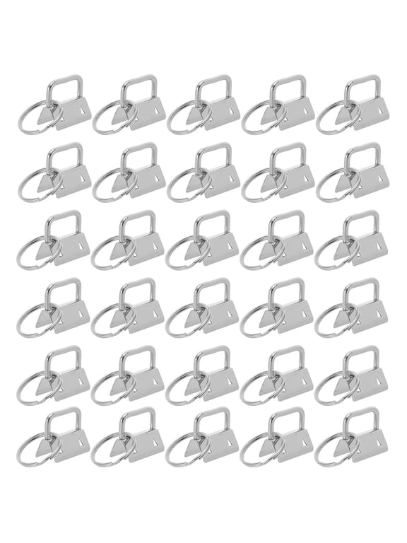 Plated Silver Iron Key Fob Hardware for DIY Webbing Keychain Kits and Wristlets