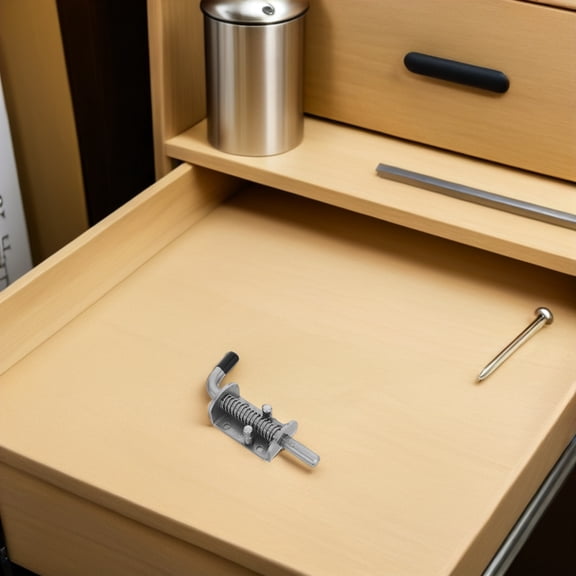 HONMEET Stainless Steel Spring Loaded Cabinet Latch with Easy Installation for Sliding Furniture Doors