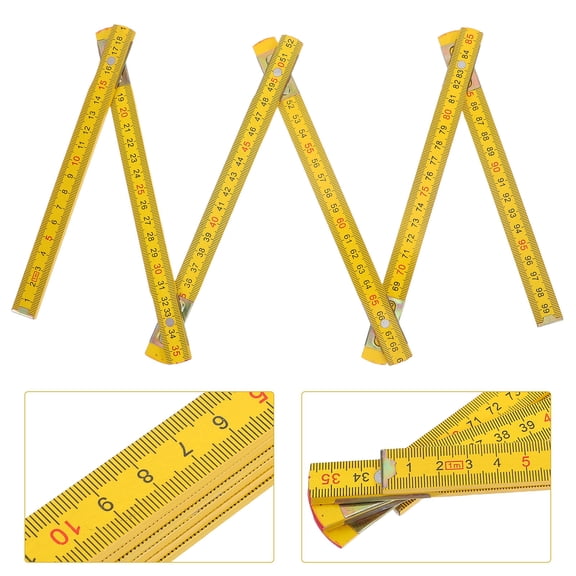 HONMEET Portable Wood Folding Carpentry Ruler with Precise Measurements for Woodworking, Projects and Crafting
