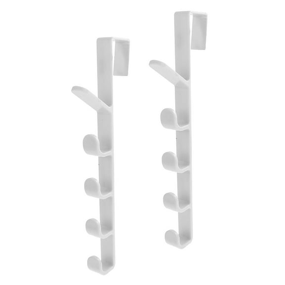 HONMEET Portable Hanger Multifunctional Hanger Over The Door Hook Abs White 2Pcs