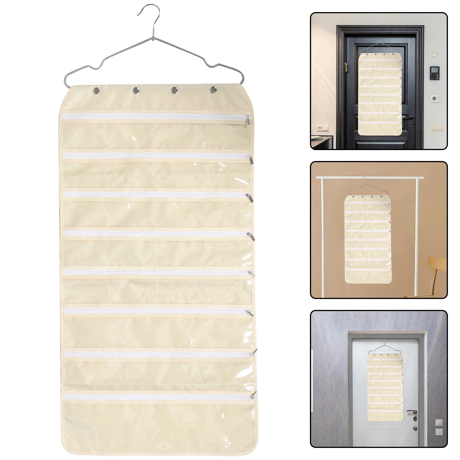 HONMEET Portable Oxford Cloth Jewelry Organizer with Hanging Hook, Storage Bag for Necklaces, Earrings, and Small Accessories
