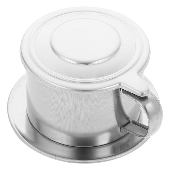 HONMEET Portable Plated Silver Vietnamese Coffee Maker with Reusable Filter for Home Use