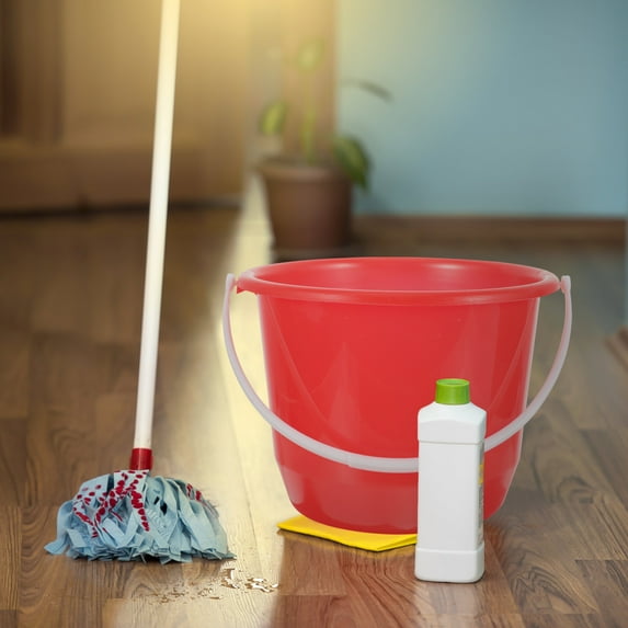 HONMEET Portable Red Plastic Bucket with Handle, Multipurpose Water Container for Dorms, Camping, Cleaning, and Household Use