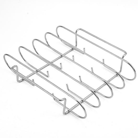 HONMEET Portable Stainless Steel Rib Rack for Backyard Bbq Lightweight and Sturdy
