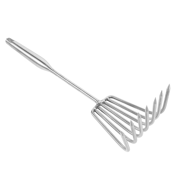 HONMEET Portable Stainless Steel Sand Rake for Shell Hunting and Garden Soil Loosening Plated Silver