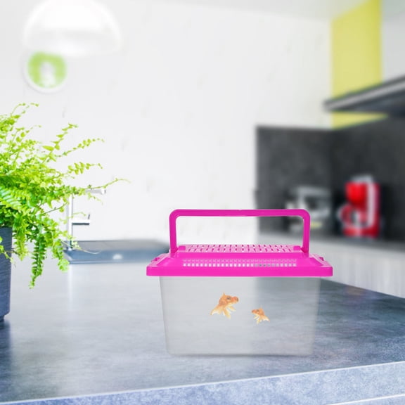 HONMEET Portable Transparent Plastic Aquarium Fish Tank Lightweight Handheld Design for Easy Feeding