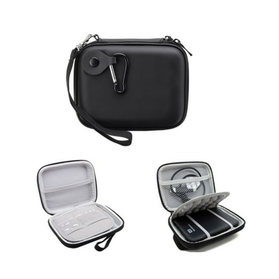 HONMEET Power Bank Case with Eva Padded Shockproof Design Portable Storage for USB Cables and Accessories Black