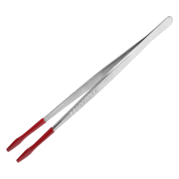 HONMEET Stainless Steel Tweezers with Non- Rubber Tips for Stamp Handling and Detailed Work