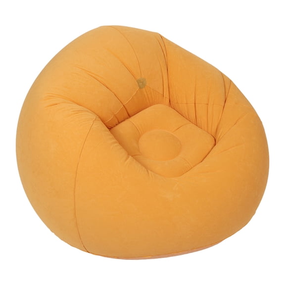 HONMEET Quick Inflate Orange Outdoor Bean Bag Chair with Soft Touch Surface for Patio and Camping