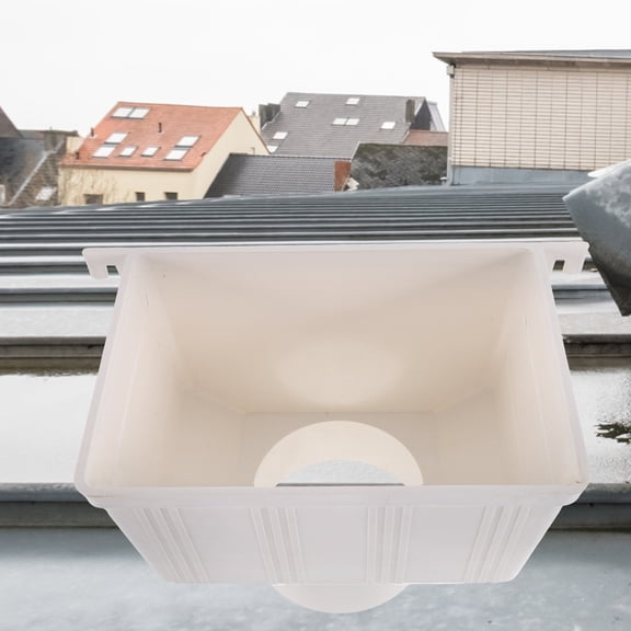 HONMEET Rain Water Collection Barrel PVC Gutter Accessories White 1 Set