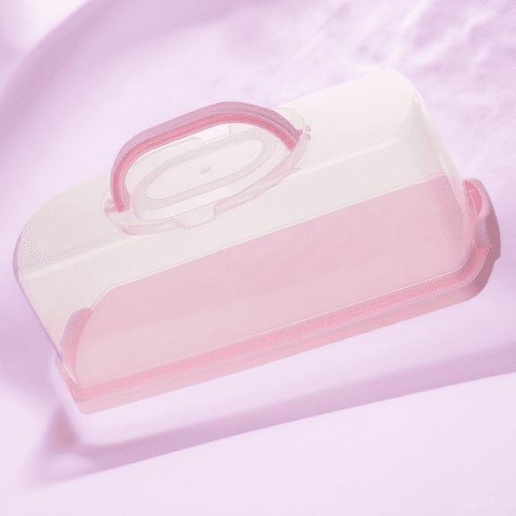 HONMEET Pink PP Handheld Bread Box for Storage Use Portable and Airtight