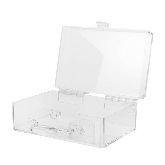 HONMEET Clear Acrylic Storage Box with Lid, Portable Desktop Organizer Bin for Office, Home, Desk, Craft Supplies and Small Items