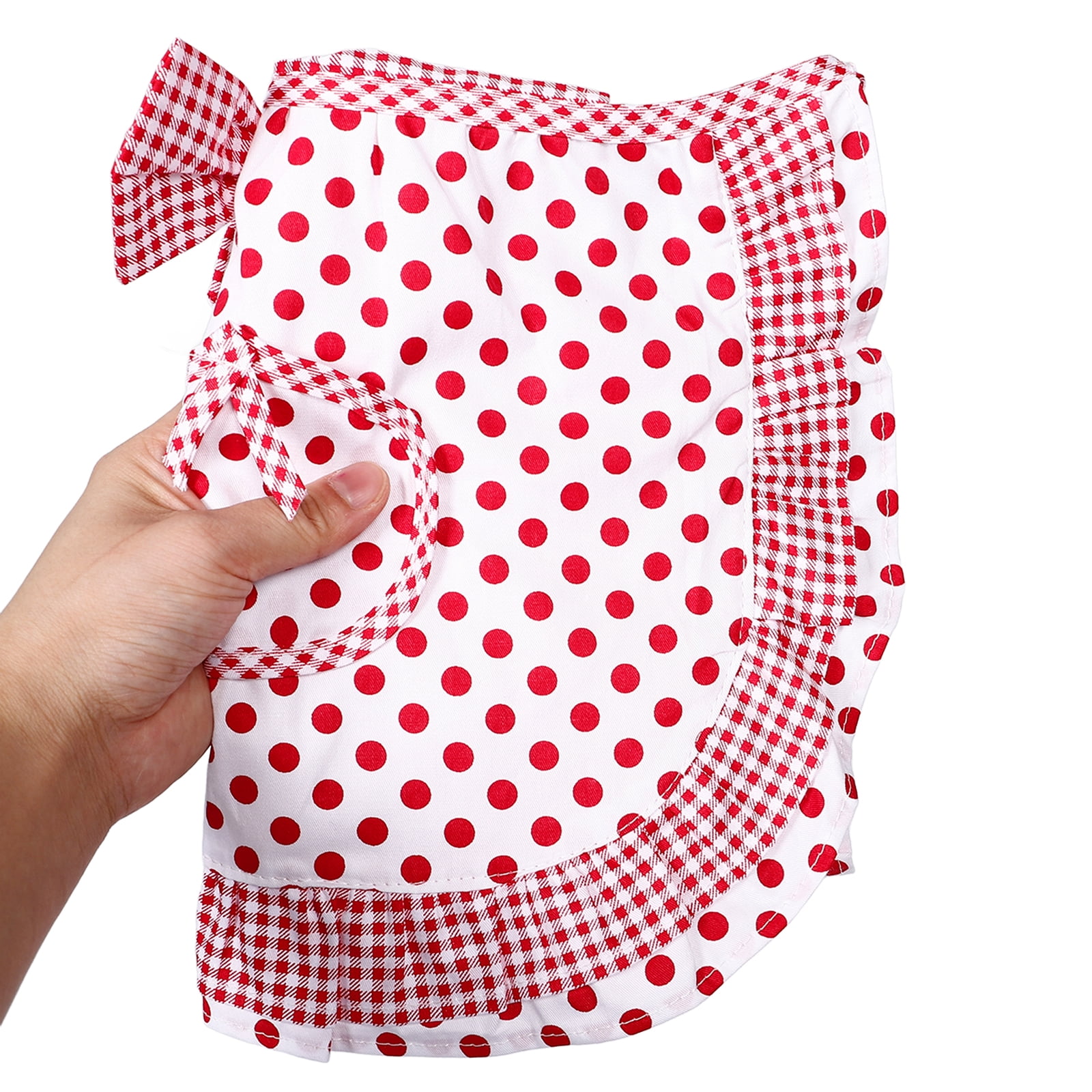 HONMEET Red Cotton Kids Apron for Girls, Protective Apron for Cooking ...