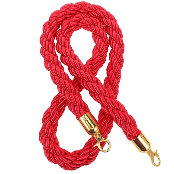 HONMEET Red Jute Stanchion Rope with Hooks for and Public Areas, Barrier Rope, 1 Set