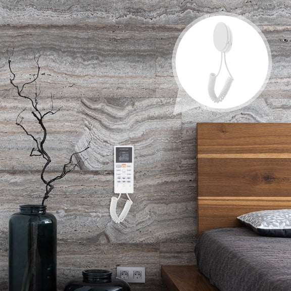 HONMEET White Retractable Remote Control Tether with Coiled Security Cable