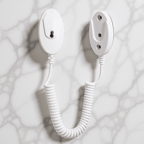 HONMEET White Retractable Remote Control Tether with Coiled Security Cable for Electronic Devices