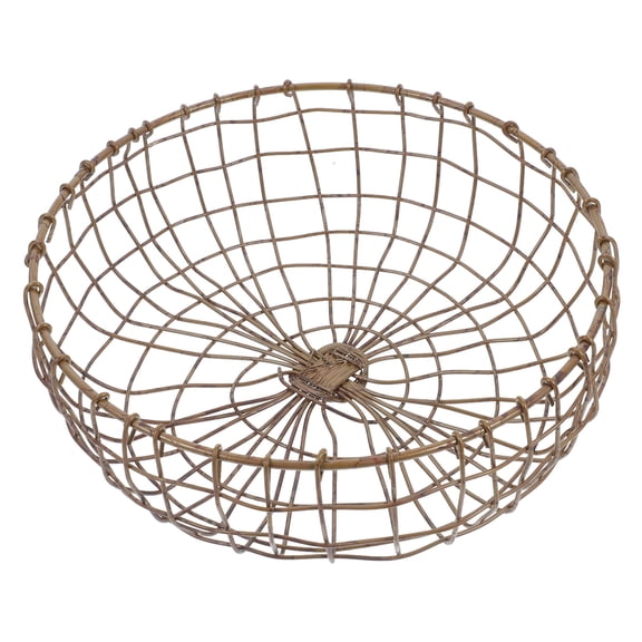 HONMEET Vintage Copper Wire Fruit Basket with Golden Finish, Kitchen and Home Storage Organizer, 1 Set