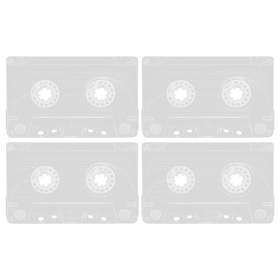 HONMEET Retro Design 4Pcs Clear Plastic Cassette Tape Storage Case Organizer for Audio Enthusiasts 10.00X6.50X1.30CM