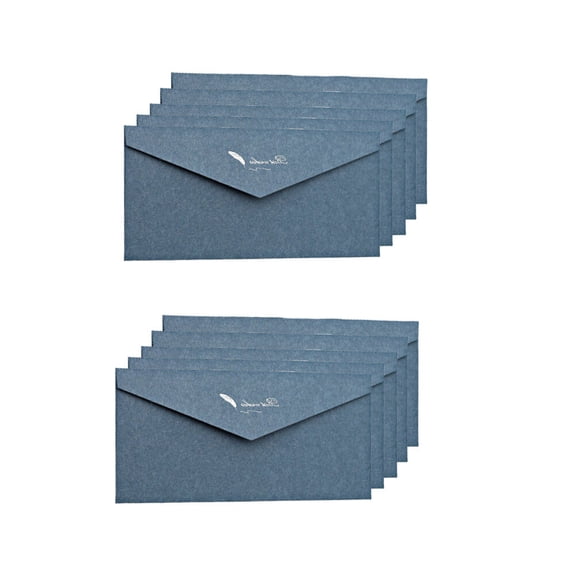 HONMEET Retro Kraft Paper Envelopes Navy Color for Wedding Graduation Birthday Parties 10 Pcs 5.5 x 7.5