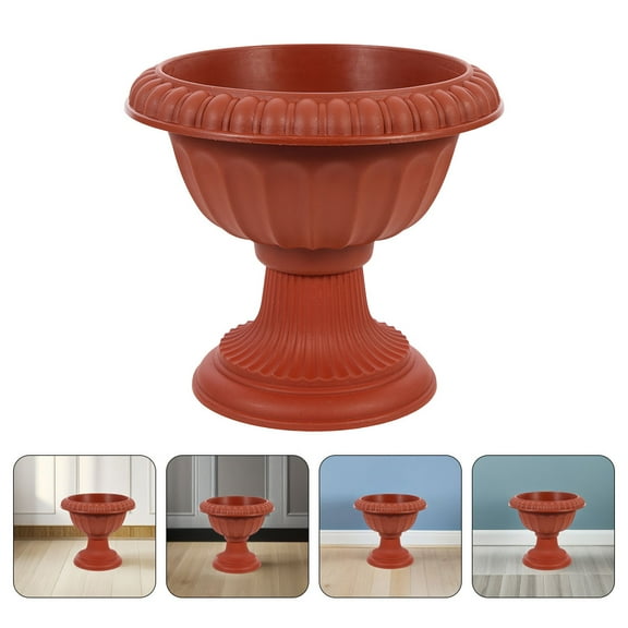 HONMEET Vintage  Plastic Roman Urn Planter for Home Weddings and Events 11.8×11.8×9.8in