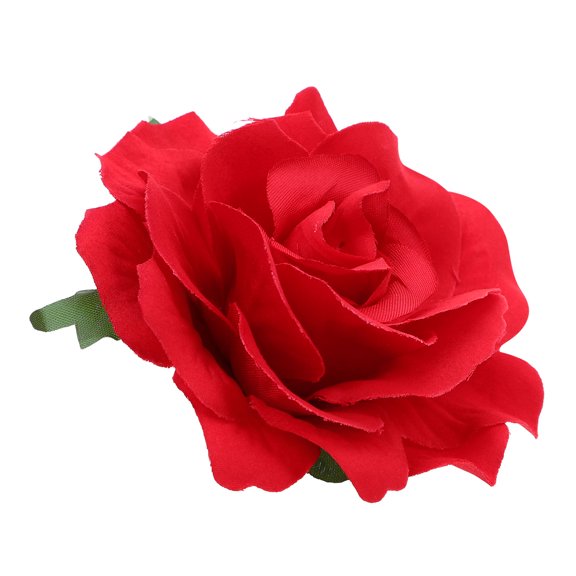 HONMEET Red Flower Hair Pin and Alligator Clip Brooch Set, Reusable Accessory for Costume and Everyday Wear