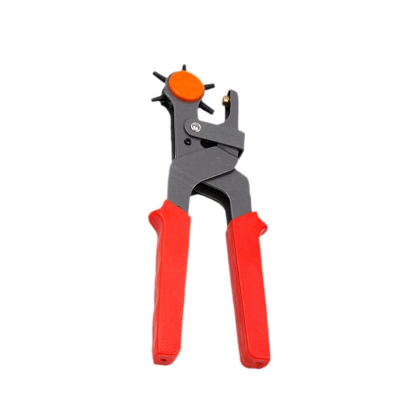 HONMEET Rotating Hole Punch Tool Kit with 6 Adjustable Sizes, Carbon Steel, Red Handle for Craft and Projects