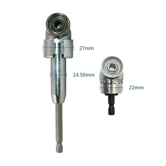 HONMEET Right Angle Driver in Silver for Tight Spaces with Magnetic Socket Holder Attachment