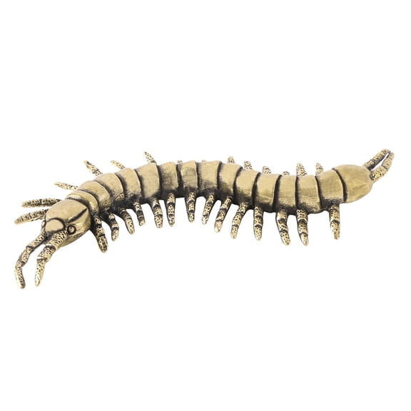 HONMEET Asian Ancient Brass Caterpillar Statue Copper Chinese Antique Imitation for Desk Decoration
