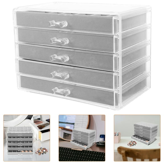 HONMEET Transparent Acrylic Rock Storage Case 1 Set for Home Decor, Display, and Organizer