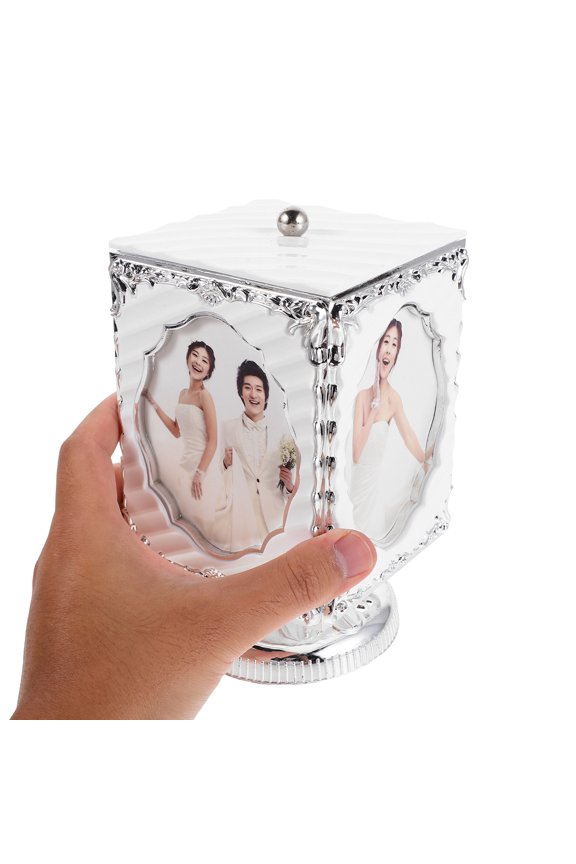 5-Inch Rotating Music Box Picture Frame, Creative Musical Photo Display for Couples, Wedding, Office, Bedroom Decor