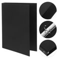 thumbnail image 1 of HONMEET Black Round Binder Notebook Cover with Kraft Paper Document Protector Folder, 1 Set for Office and School Supplies, 1 of 8