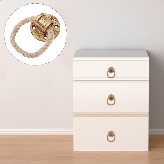 HONMEET Rustic Golden Rope Pull Handles Cabinet Drawer Handles for Home Furniture