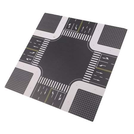 HONMEET Black Plastic Traffic Intersection Model Board for Sand Table Decoration, Detailed and for Educational Use